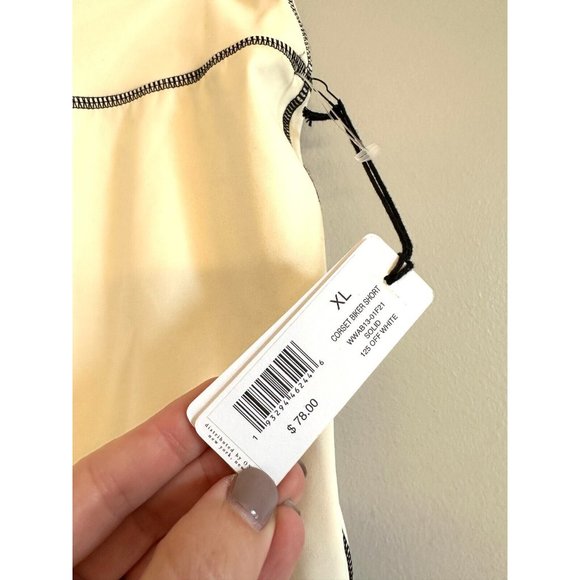 WeWoreWhat NWT $78 Corset Biker Short Off White WWAB13-01F21 Athletic XL - Picture 2 of 5